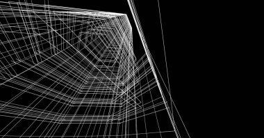 Mimari sanat konseptinde soyut çizgiler, minimum geometrik şekiller. 