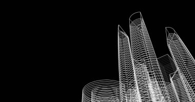 soyut mimari duvar kağıdı tasarımı, dijital konsept arkaplan