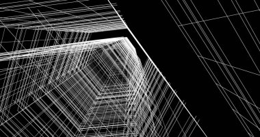 Mimari sanat konseptinde soyut çizgiler, minimum geometrik şekiller. 