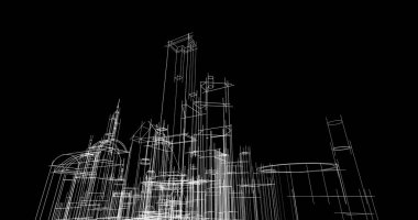 soyut mimari duvar kağıdı tasarımı, dijital konsept arkaplan