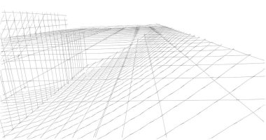 Mimari sanat konseptinde soyut çizgiler, minimum geometrik şekiller. 