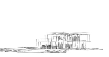 Mimari sanat konseptinde soyut çizgiler, minimum geometrik şekiller. 