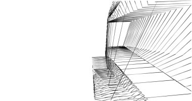 Mimari sanat konseptinde soyut çizgiler, minimum geometrik şekiller. 