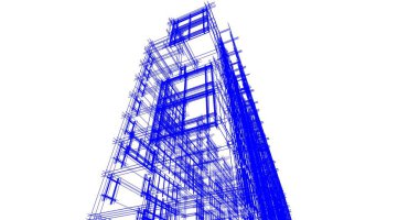 Mimari sanat konseptinde soyut çizgiler, minimum geometrik şekiller. 
