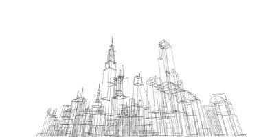 soyut mimari duvar kağıdı tasarımı, dijital konsept arkaplan