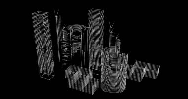 soyut mimari duvar kağıdı tasarımı, dijital konsept arkaplan