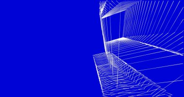 Mimari sanat konseptinde soyut çizgiler, minimum geometrik şekiller. 