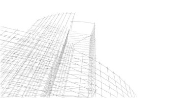 Mimari sanat konseptinde soyut çizgiler, minimum geometrik şekiller. 