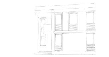 Arkaplanda mimari bina 3d illüstrasyon