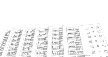 Mimari sanat konseptinde soyut çizgiler, minimum geometrik şekiller. 