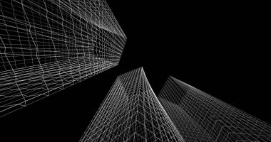 soyut mimari duvar kağıdı tasarımı, dijital konsept arkaplan