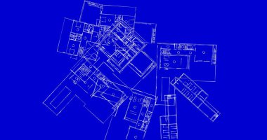 Mimari sanat konseptinde soyut çizgiler, minimum geometrik şekiller. 
