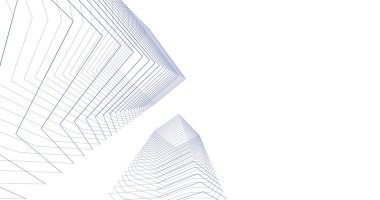 Mimari sanat konseptinde soyut çizgiler, minimum geometrik şekiller. 