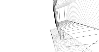 Mimari sanat konseptinde soyut çizgiler, minimum geometrik şekiller. 