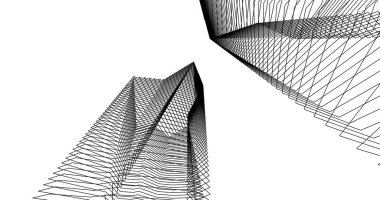 Mimari sanat konseptinde soyut çizgiler, minimum geometrik şekiller. 