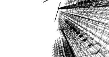 Mimari sanat konseptinde soyut çizgiler, minimum geometrik şekiller. 