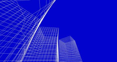 soyut mimari duvar kağıdı tasarımı, dijital konsept arkaplan