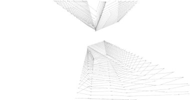 Mimari sanat konseptinde soyut çizgiler, minimum geometrik şekiller. 