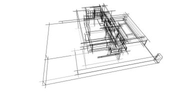 Mimari sanat konseptinde soyut çizgiler, minimum geometrik şekiller. 