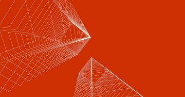 Mimari sanat konseptinde soyut çizgiler, minimum geometrik şekiller. 