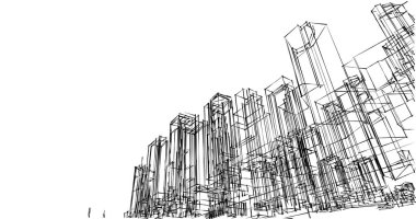 soyut mimari duvar kağıdı tasarımı, dijital konsept arkaplan