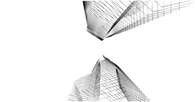 Mimari sanat konseptinde soyut çizgiler, minimum geometrik şekiller. 