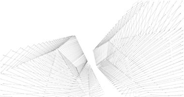 Mimari sanat konseptinde soyut çizgiler, minimum geometrik şekiller. 