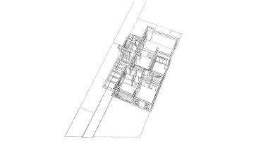 Mimari sanat konseptinde soyut çizgiler, minimum geometrik şekiller. 