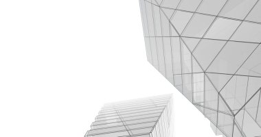 Mimari sanat konseptinde soyut çizgiler, minimum geometrik şekiller. 