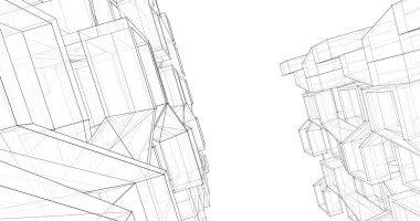 soyut mimari duvar kağıdı tasarımı, dijital konsept arkaplan