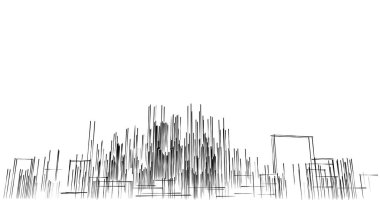 Arkaplanda mimari bina 3d illüstrasyon