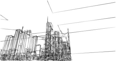 soyut mimari duvar kağıdı tasarımı, dijital konsept arkaplan