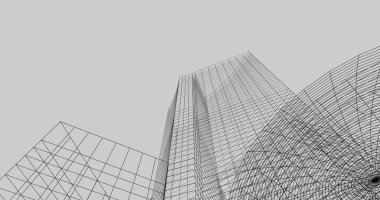 Mimari sanat konseptinde soyut çizgiler, minimum geometrik şekiller. 