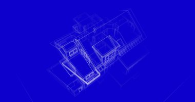 Mimari sanat konseptinde soyut çizgiler, minimum geometrik şekiller. 