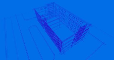 Mimari sanat konseptinde soyut çizgiler, minimum geometrik şekiller. 