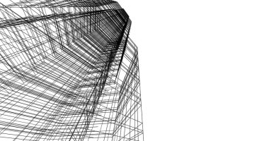 Mimari sanat konseptinde soyut çizgiler, minimum geometrik şekiller. 