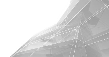 Mimari sanat konseptinde soyut çizgiler, minimum geometrik şekiller. 