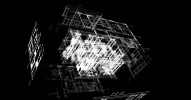 Mimari sanat konseptinde soyut çizgiler, minimum geometrik şekiller. 