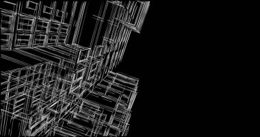 Mimari sanat konseptinde soyut çizgiler, minimum geometrik şekiller. 