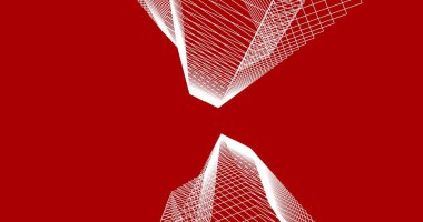 Mimari sanat konseptinde soyut çizgiler, minimum geometrik şekiller. 