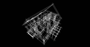 Mimari sanat konseptinde soyut çizgiler, minimum geometrik şekiller. 