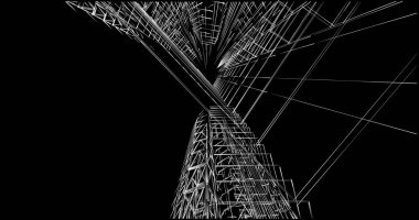 Mimari sanat konseptinde soyut çizgiler, minimum geometrik şekiller. 