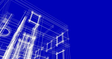 Mimari sanat konseptinde soyut çizgiler, minimum geometrik şekiller. 