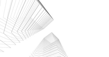 Mimari sanat konseptinde soyut çizgiler, minimum geometrik şekiller. 