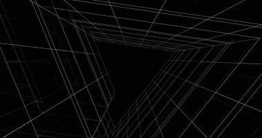 Mimari sanat konseptinde soyut çizgiler, minimum geometrik şekiller. 