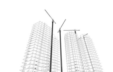 Mimari sanat konseptinde soyut çizgiler, minimum geometrik şekiller. 