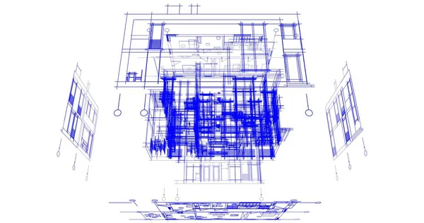 Abstrakcyjny Projekt Tapety Architektonicznej Cyfrowe Tło Koncepcyjne — Zdjęcie stockowe