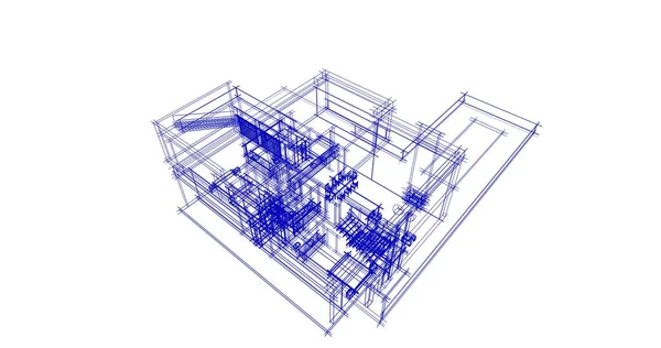 Abstracte Tekenlijnen Architectonisch Kunstconcept Minimale Geometrische Vormen — Stockfoto