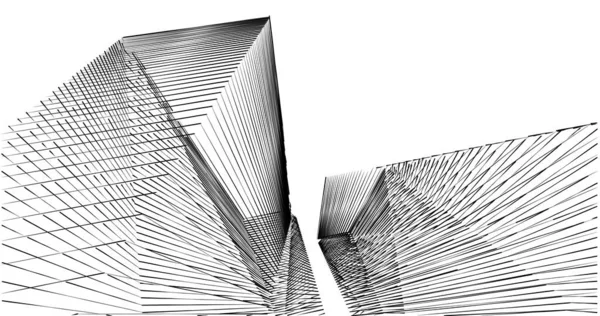 Lignes Dessin Abstraites Dans Concept Art Architectural Formes Géométriques Minimales — Photo