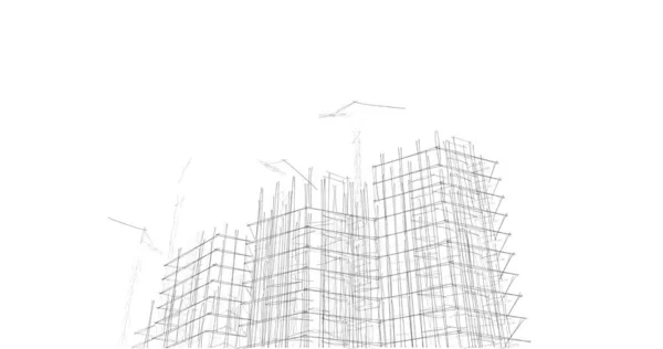 Estructura Geométrica Del Edificio Arquitectónico —  Fotos de Stock